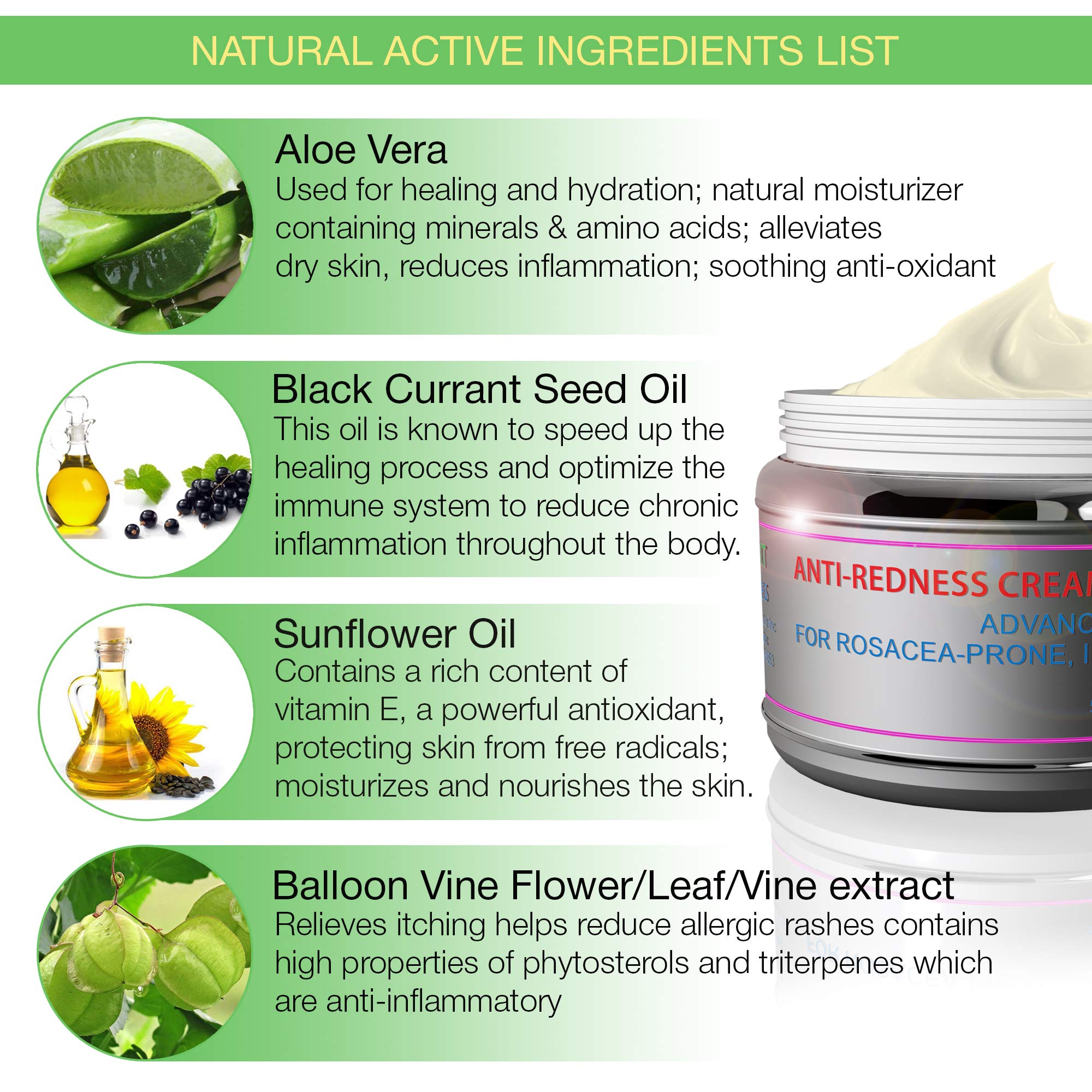 Redness Relief Face Eczema Cream AllNatural Anti Itch Cream Fast