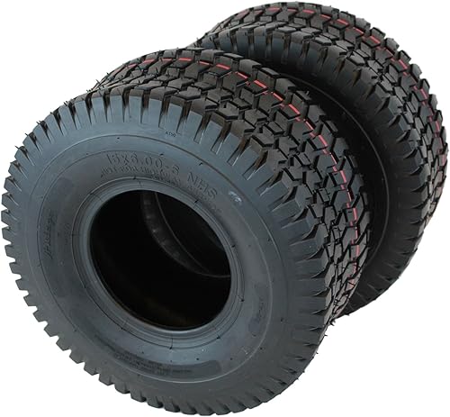 Antego Tire & Wheel - (juego de 2) (ATW-001) 15x6.00-6NHS neumáticos para cortacésped, neumáticos de césped de 4 capas, neumáticos de 15x6.00-6,