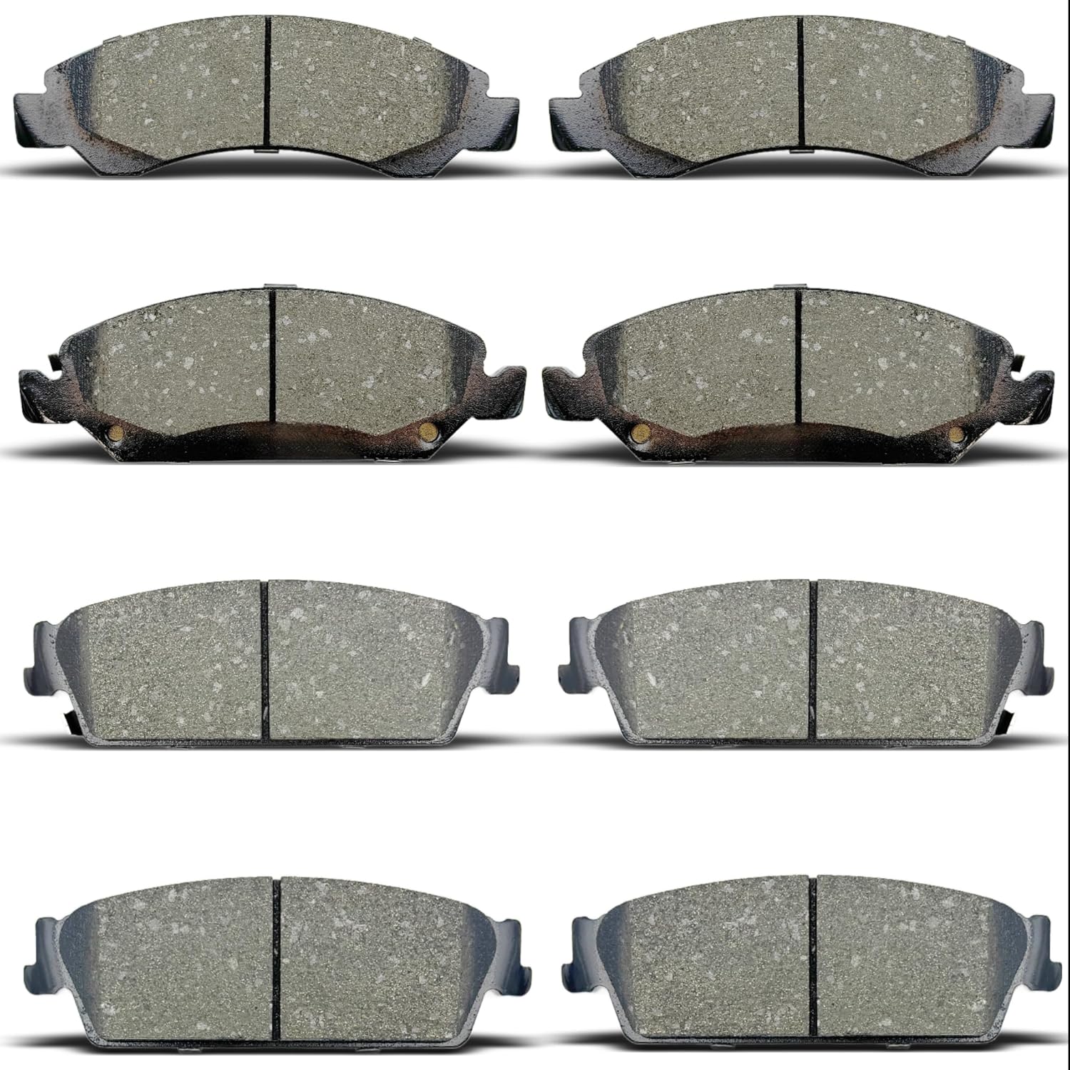 ALADICHE Front Rear Brake Pads Set Fit For 2008-2014 Chevy Avalanche Tahoe Silverado/Suburban 1500 GMC Sierra/Yukon XL 1500 Cadillac Escalade ESV/EXT