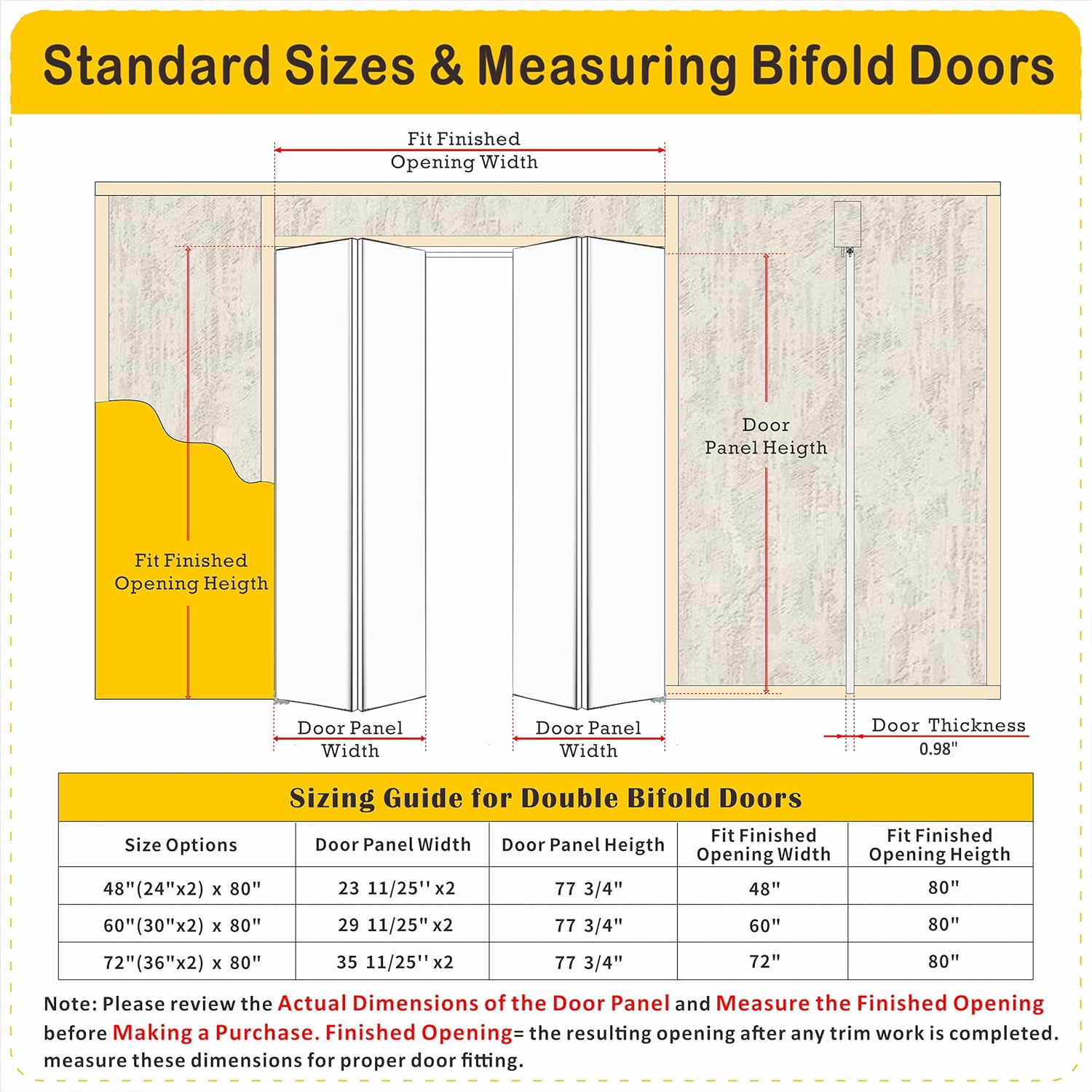 Closet Doors, Perfect for 72''（36''x2） x 80'' Openings, 1-Lite Mirror Aluminum Alloy Interior Bifold Door Panel with Hardware Kit, Folding Doors for Bedroom, White