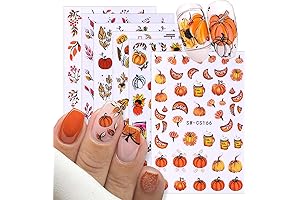 Captivating Fall Nail Art: 6Sheets 3D Self-Adhesive Autumn Nail Stickers