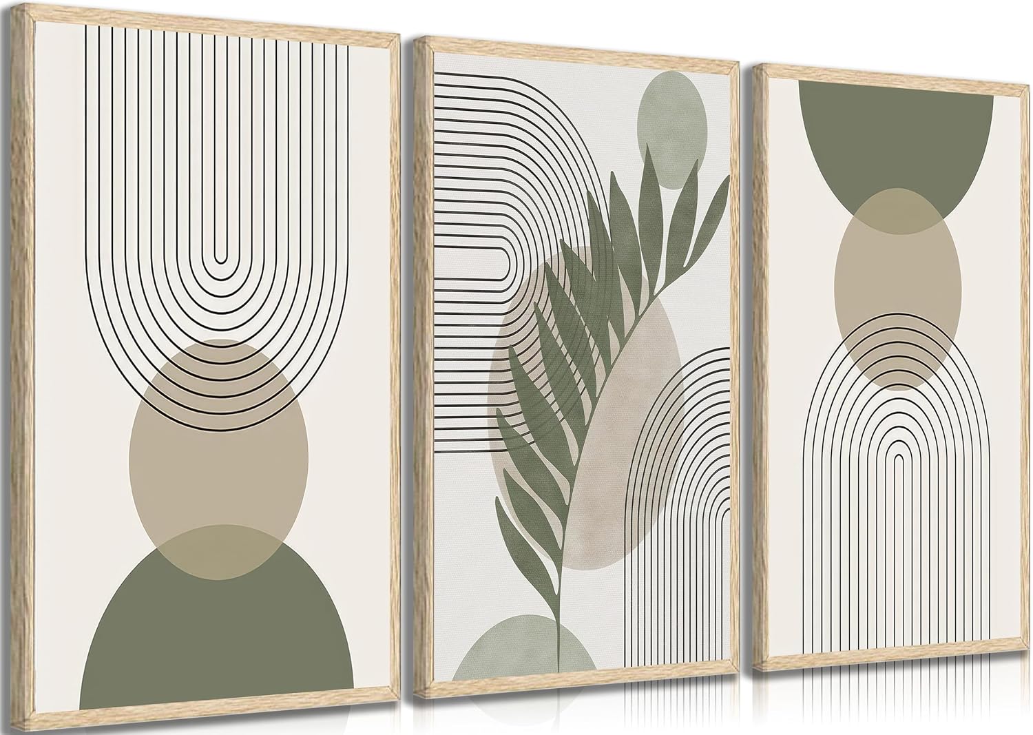 Amazon.com: 3 Pcs Sage Green Boho Canvas Wall Art Mid-Century Modern ...
