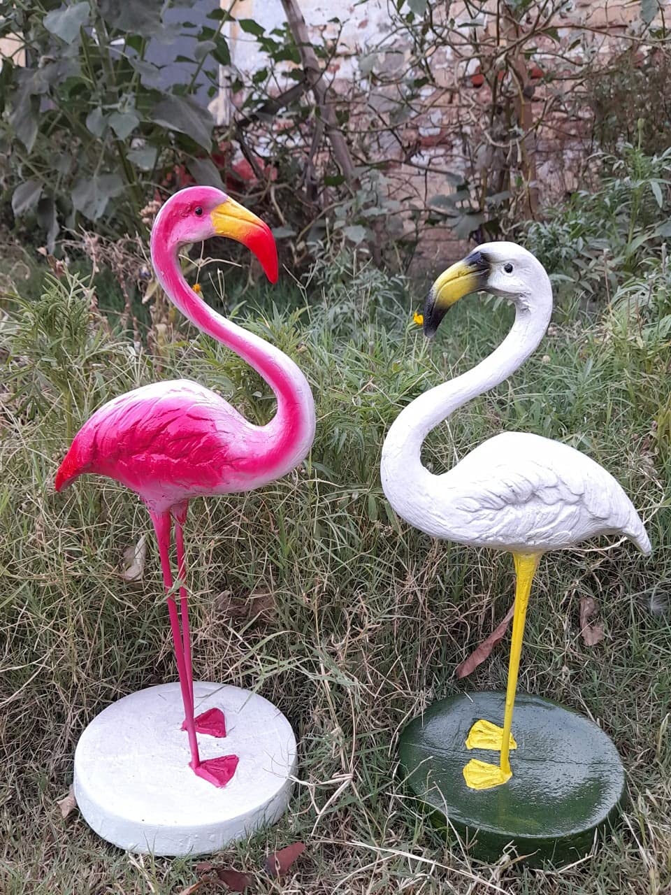 Thedecorshed Garden Side Flamingos (Pack of 2) Garden Decoration, Garden animls, Flamingo for Garden Decor, Garden Decoration