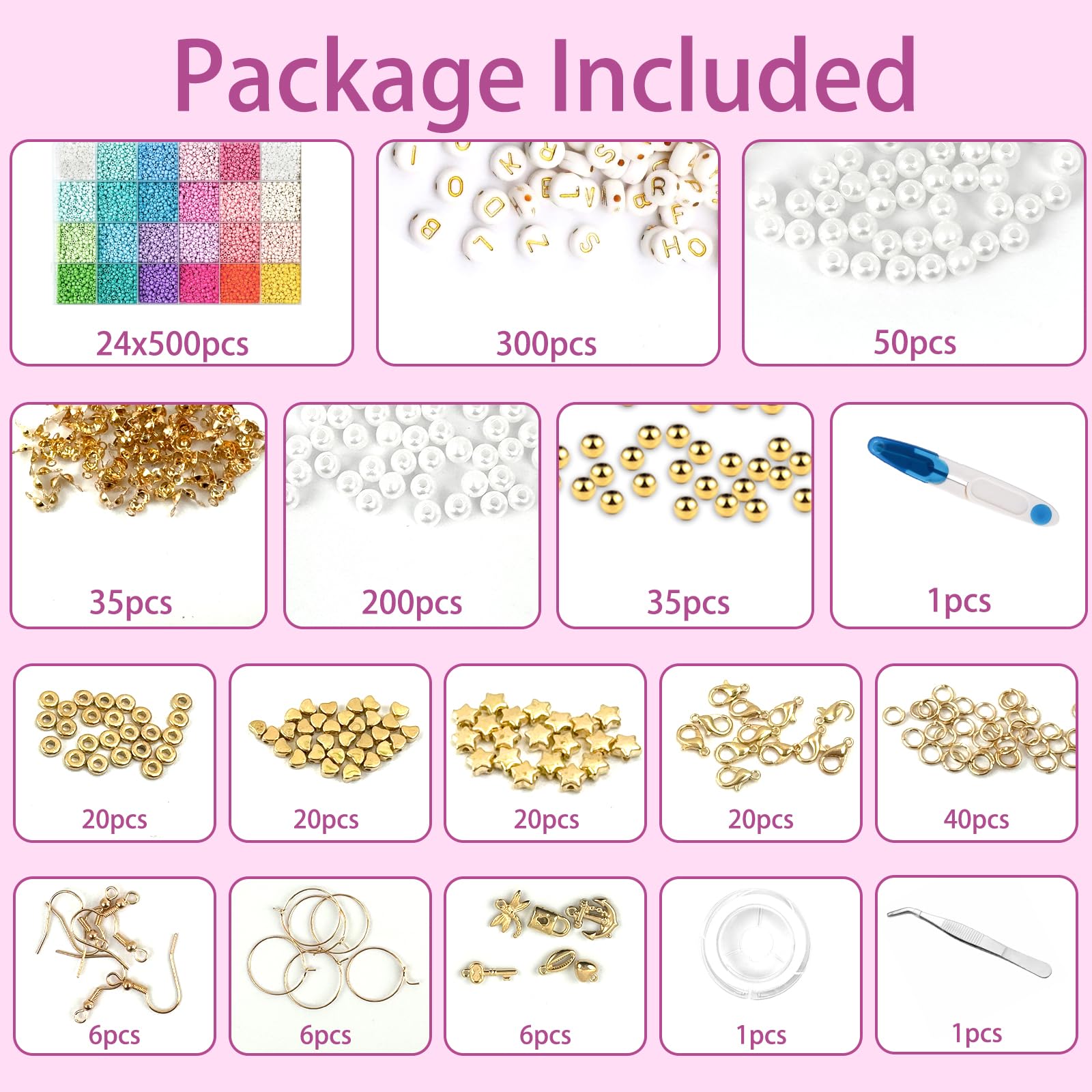 13210 Pcs Friendship Bracelet Beads Kit, 3mm Clay Beads Bracelet Making Kit - Image 2