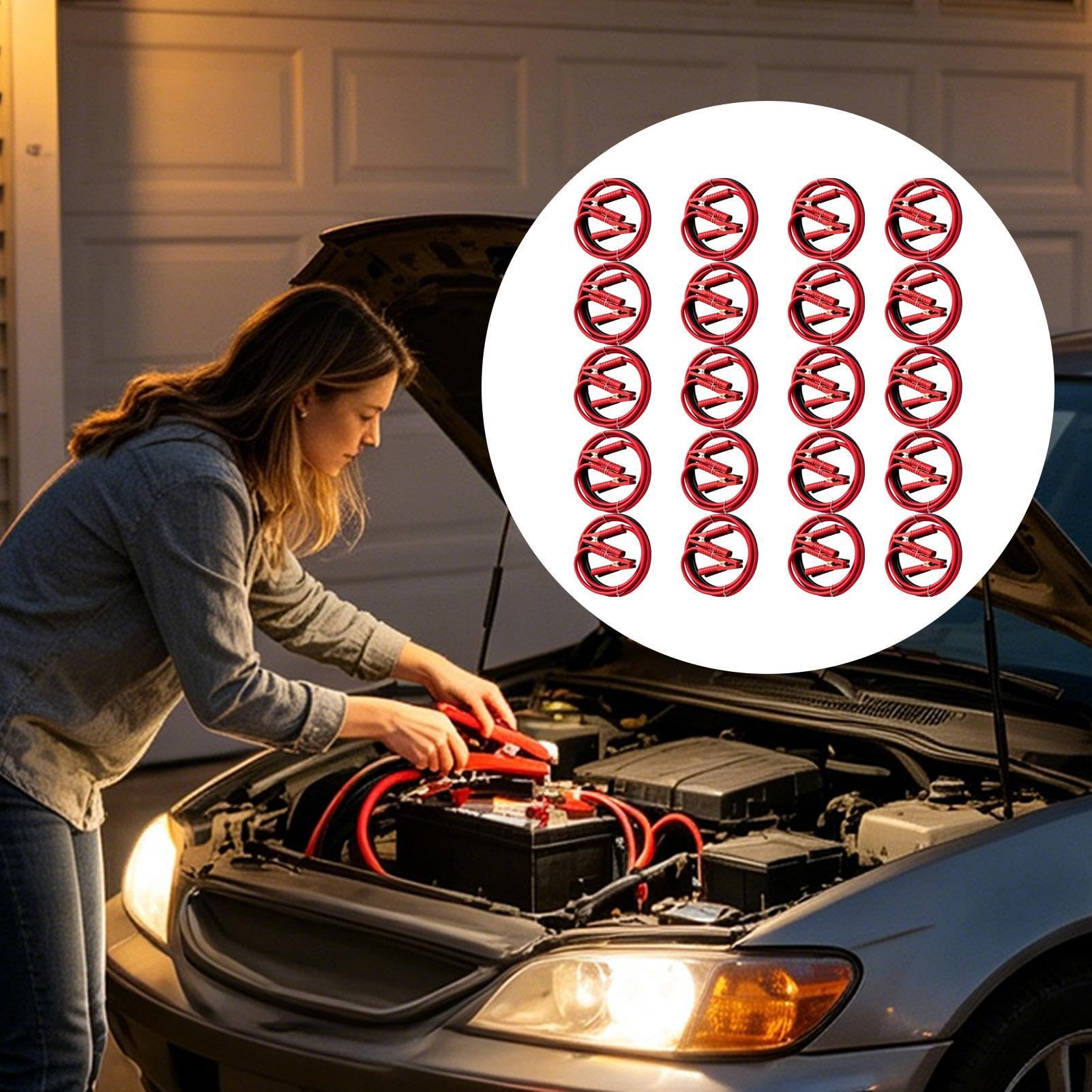 Generisch Starthilfekabel Für Auto 20-teiliges Set | Ersatz-Starthilfekabel Für Automobile, Limousinen, SUV, Pickup, Truck, Wohnmobile, Anhänger, Garage und Werkstatt