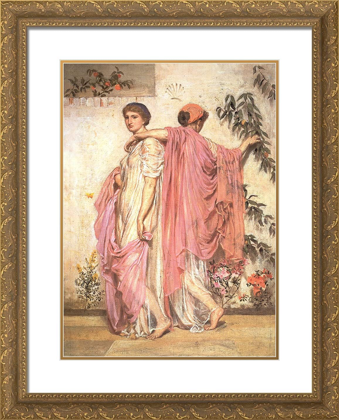ArtDirect Moore, Albert Joseph 20x24 Gold Ornate Framed Art Print with Double Matting Titled: Apricots