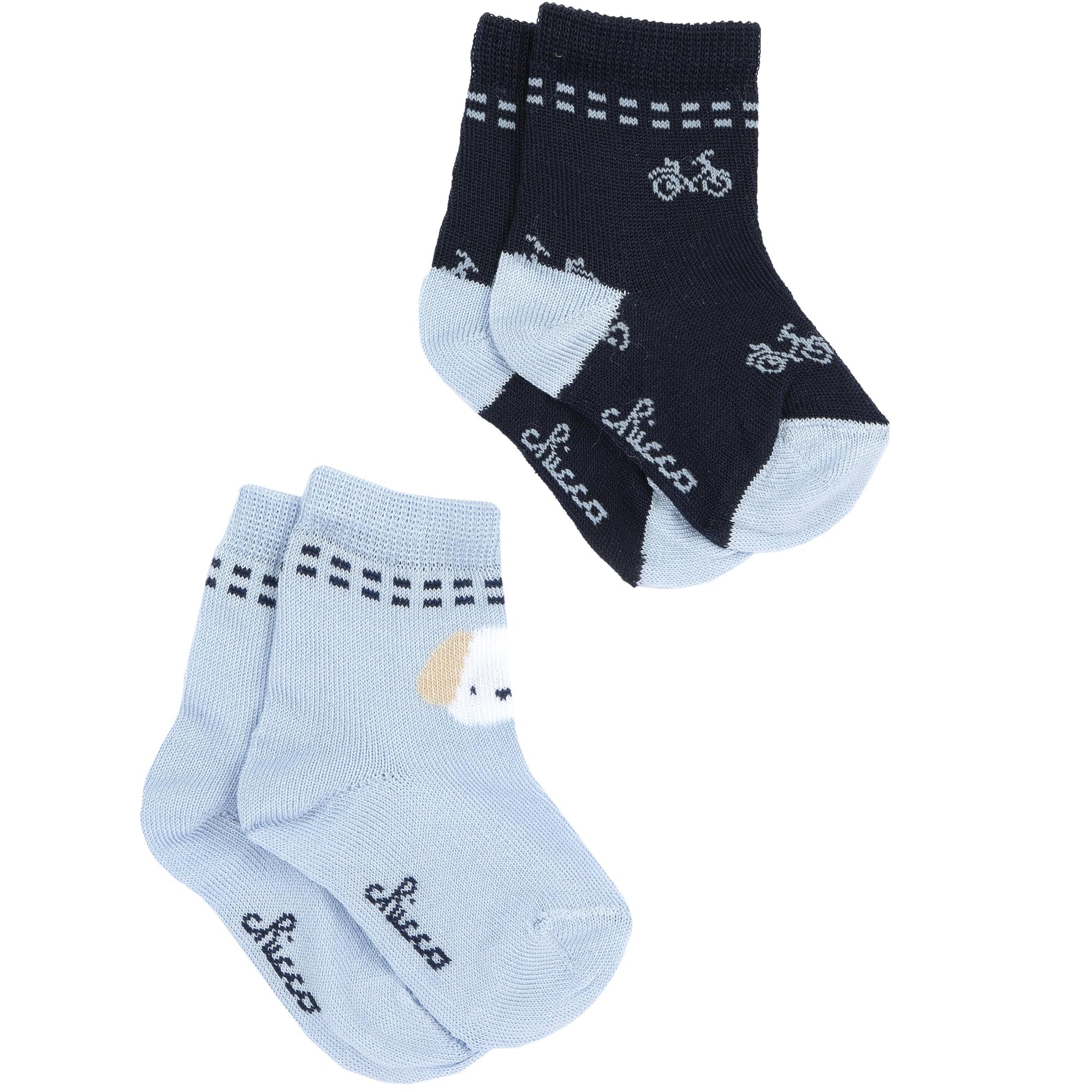 Chicco, 2 Paar Babysocken mit Hundemotiv, mehrfarbig