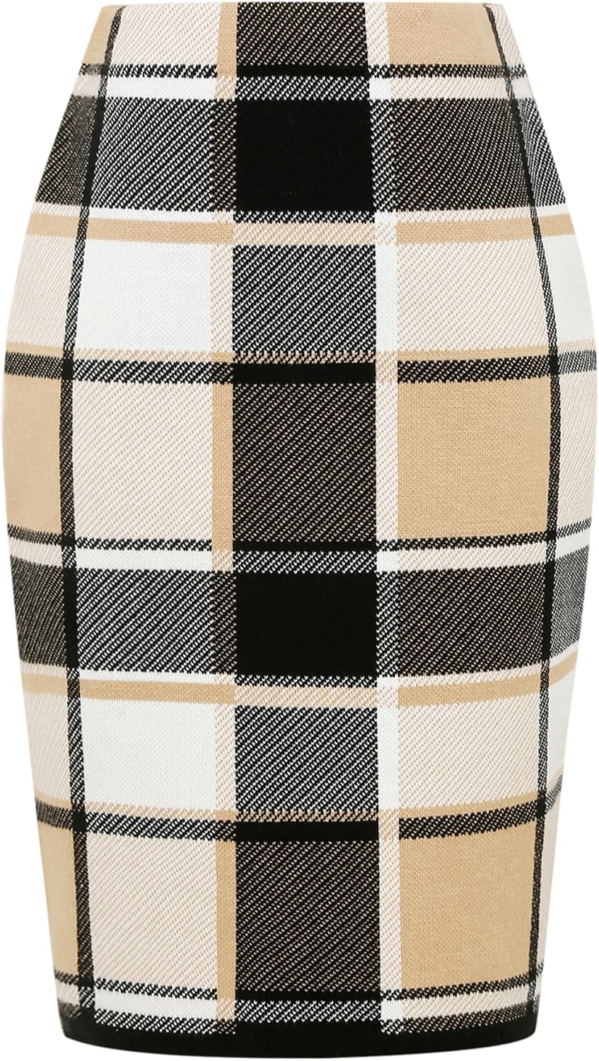 IDEALSANXUN Womens Knee Length Plaid Skirt Fall Winter High Waisted Bodycon Pencil Sweater Skirt