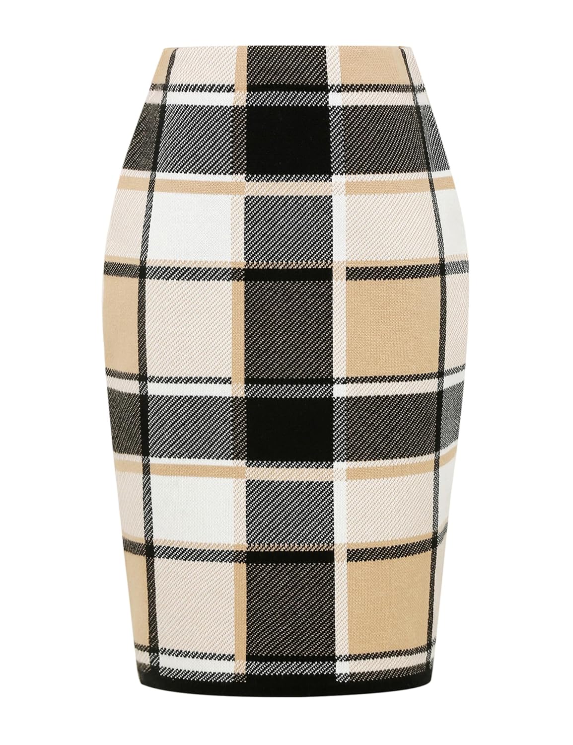 IDEALSANXUN Womens Knee Length Plaid Skirt Fall Winter High Waisted Bodycon Pencil Sweater Skirt