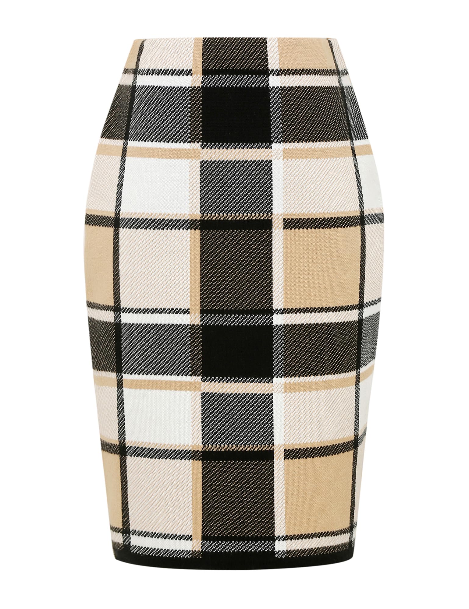 IDEALSANXUN Womens Knee Length Plaid Skirt Fall Winter High Waisted Bodycon Pencil Sweater Skirt