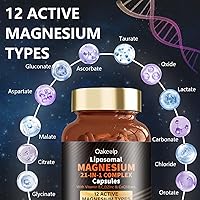 Vista 3 de 21 in 1 Liposomal 12 Active Types Magnesium Complex 1400mg (Glycinate,Citrate,Malate etc) Capsule -with Vitamin D3, B6, B12, Ashwagandha & CoQ10 for