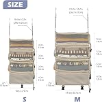 Surblue Voyage suspension de bagages Organisateur Portable Valise Arrangement de compartiments multiples Compresse collaposible Cubes d'emballage plateau, Beige,M