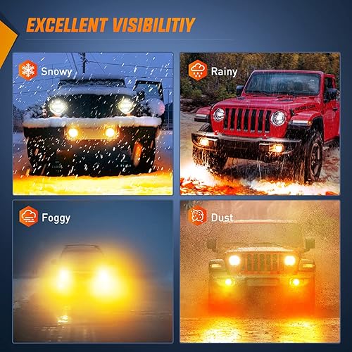 Miniatura 4 de Nilight - Conjunto de faros antiniebla LED de 4 pulgadas con cables de conversión, repuesto de parachoques delantero de 60 W, conducción