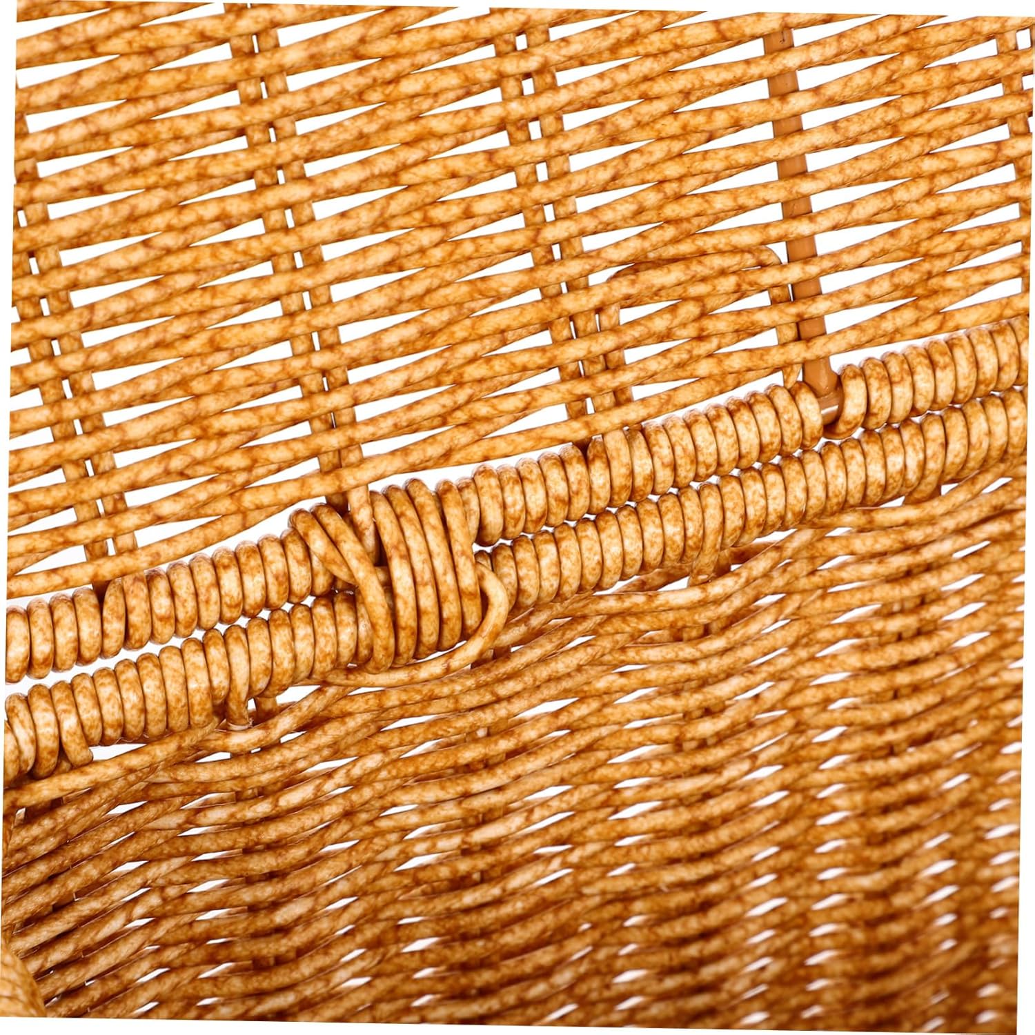 Woven Sundries Storage Basket with Lid and Handle Narrow Design Container for Magazines and Items Sturdy Neat Edges for Home Organization