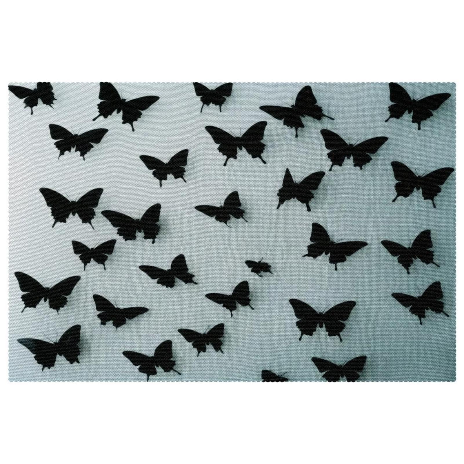 Sets de table noirs papillon x6, format 30x45 cm et résistants pour la salle à manger