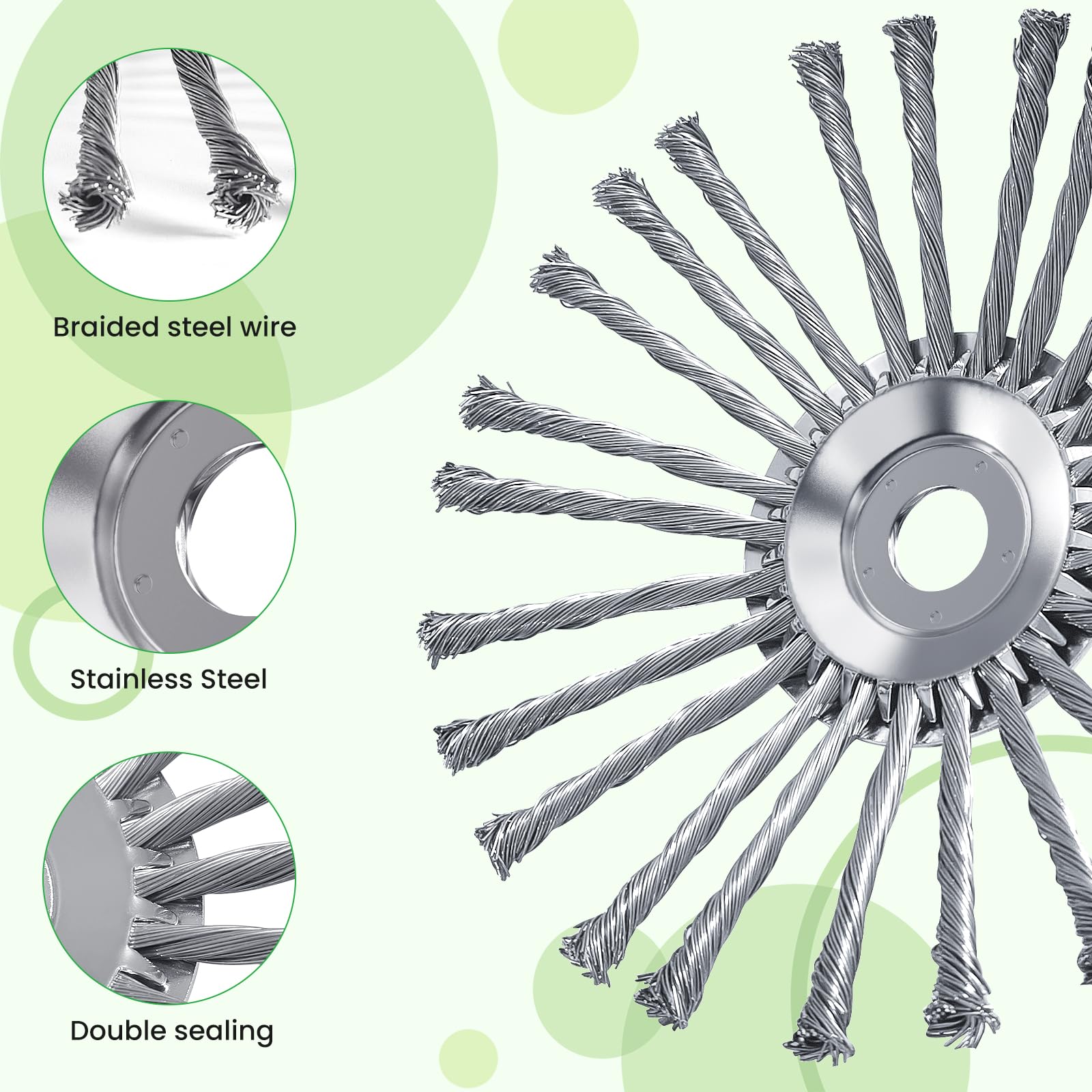 Cabezal indestructible de 10 pulgadas, cabezal de alambre de acero para herramienta de césped, accesorios de recortadora de malas hierbas, cabezal de recortadora de malezas, cabezal de corte