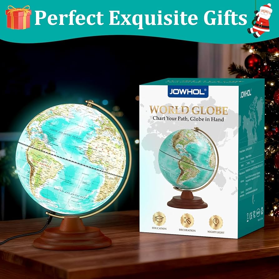 Amazon.com: JOWHOL Illuminated Globe of the World with Wooden