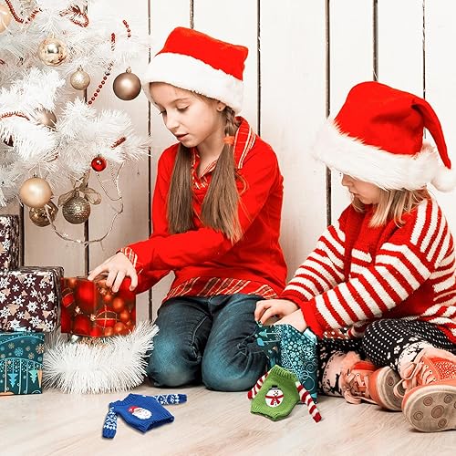 Miniatura 6 de Aoriher Juego de 3 piezas de accesorios de Navidad, ropa de punto, juego de suéter de punto, alce de árbol de Navidad, copo de nieve (pan de