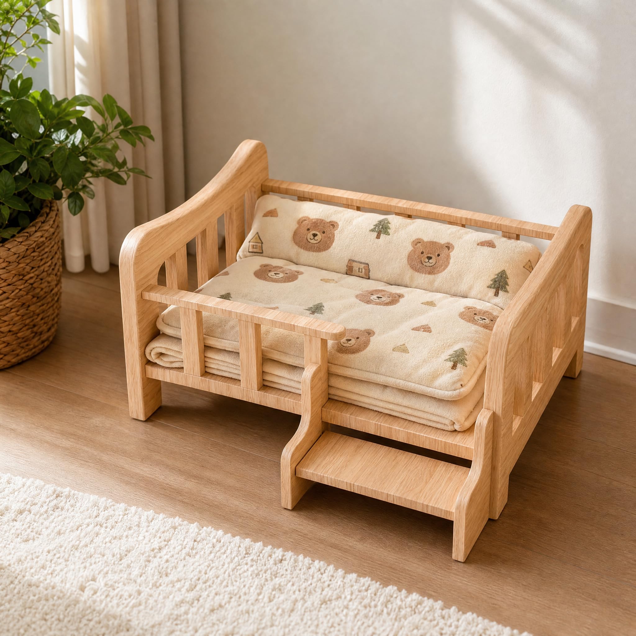 Cuccia per Gatti in Legno Rialzata , Letto in legno, per animali <5kg