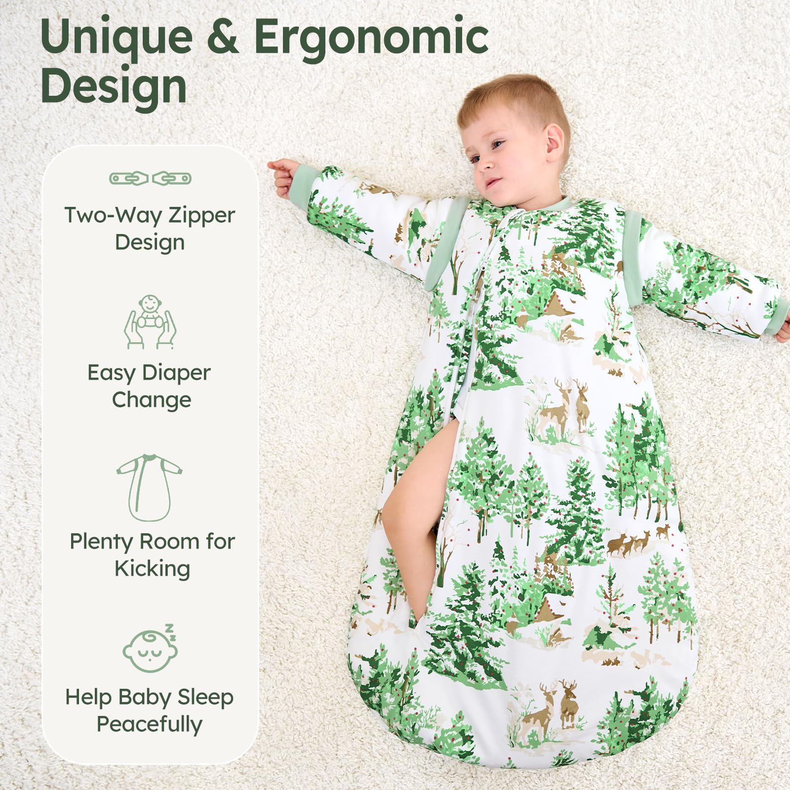 Unnivoll Sac de couchage bébé hiver 3,5 Tog