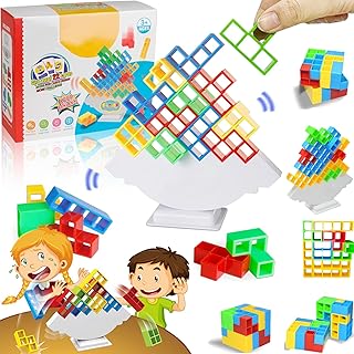 Team Tower Game,Team Tower Game for Kids & Adults,Swing Stack Up Kids Balance Toy,Tetra Tower Stacking Game,Webdiennuoc Team Tower Game (48Blocks + Base)
