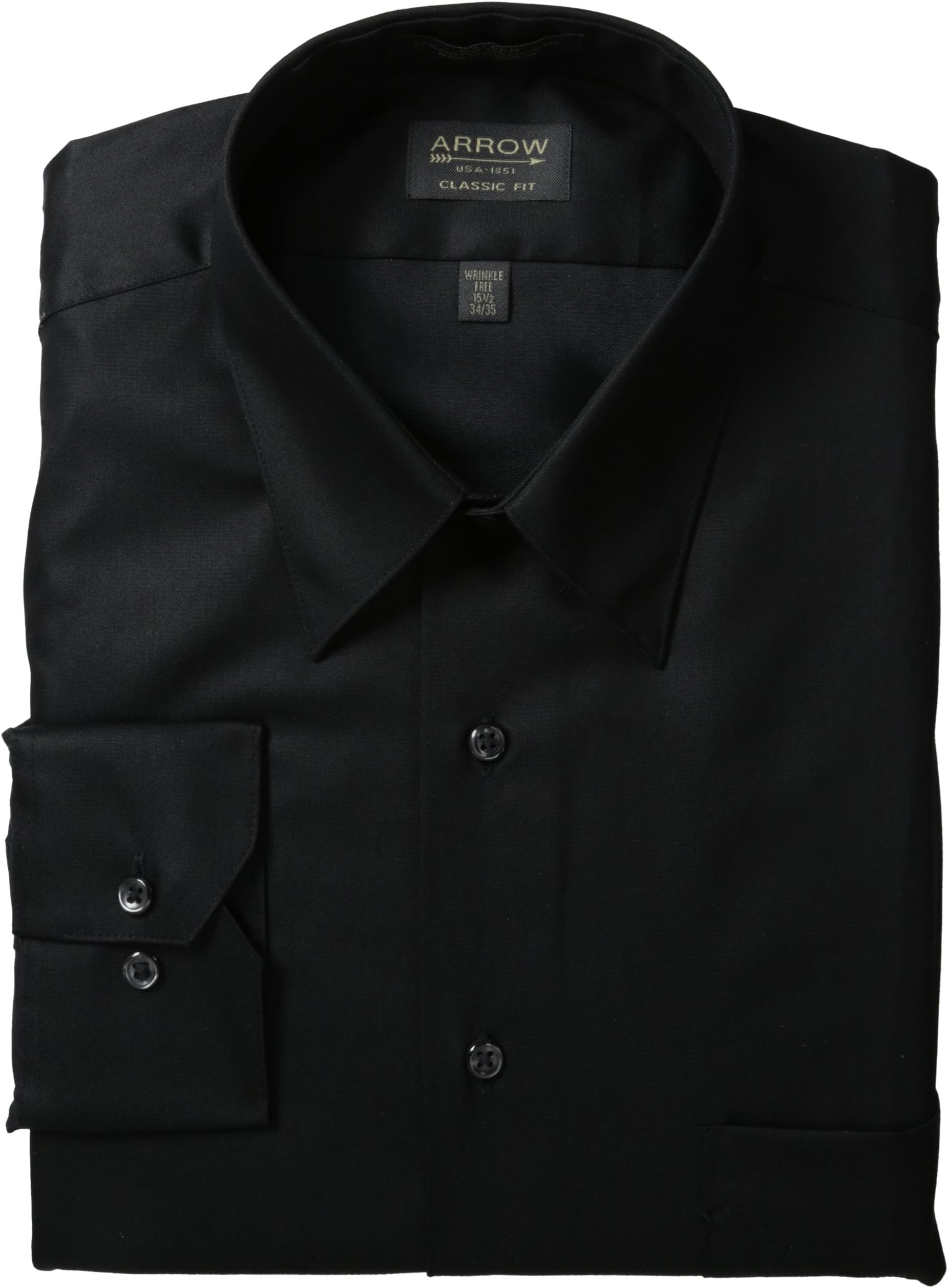 Arrow Men's Wrinkle Free Sateen Solid Shirt