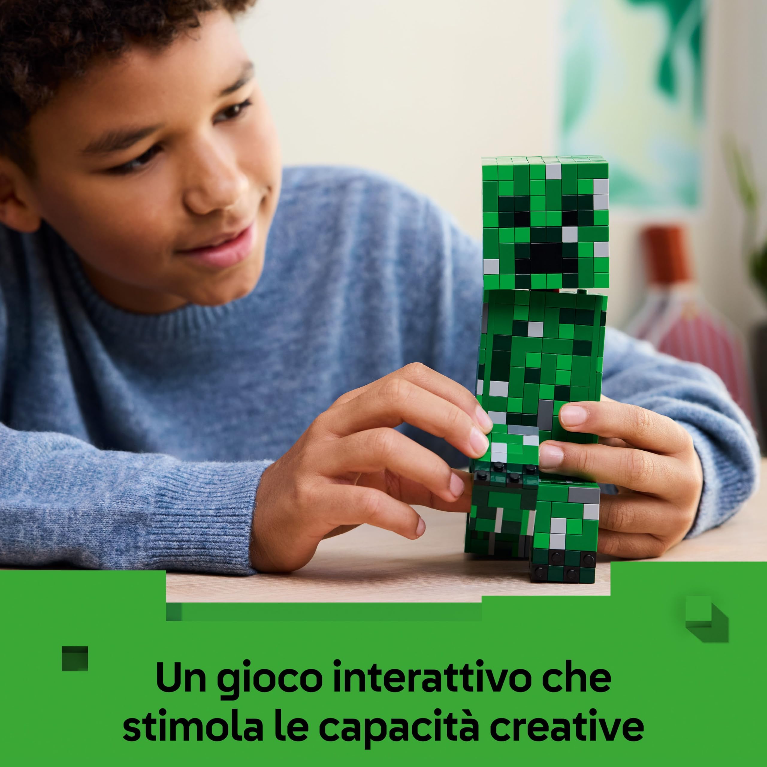 LEGO Minecraft Creeper Giocattolo - Action Figure di Mob Snodabile con Scomparto Segreto con Maiale e Elemento TNT - Regalo per Gamer, Bambini, Bambine e Fan Adolescenti da 10 Anni in su - 21276