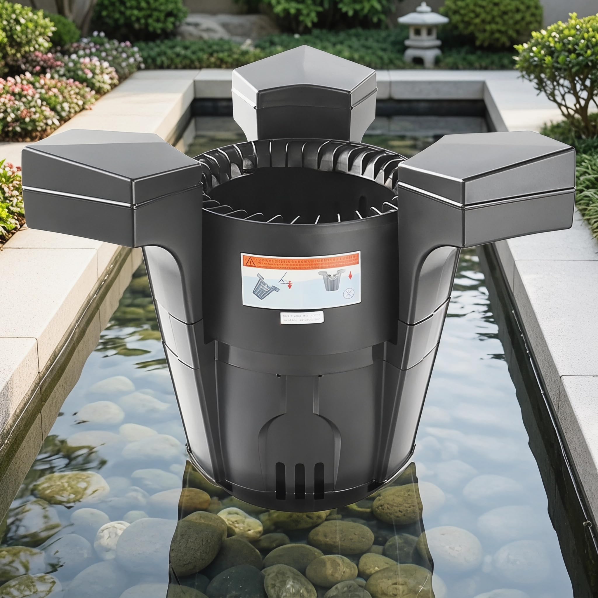 Potente Skimmer Flotante para Estanques con Bomba, Cable De 10 M, Aspiradora Eficiente para Estanques De Jardín, Limpiador Y Purificador De Plantas Acuáticas para Obtener Agua 75W