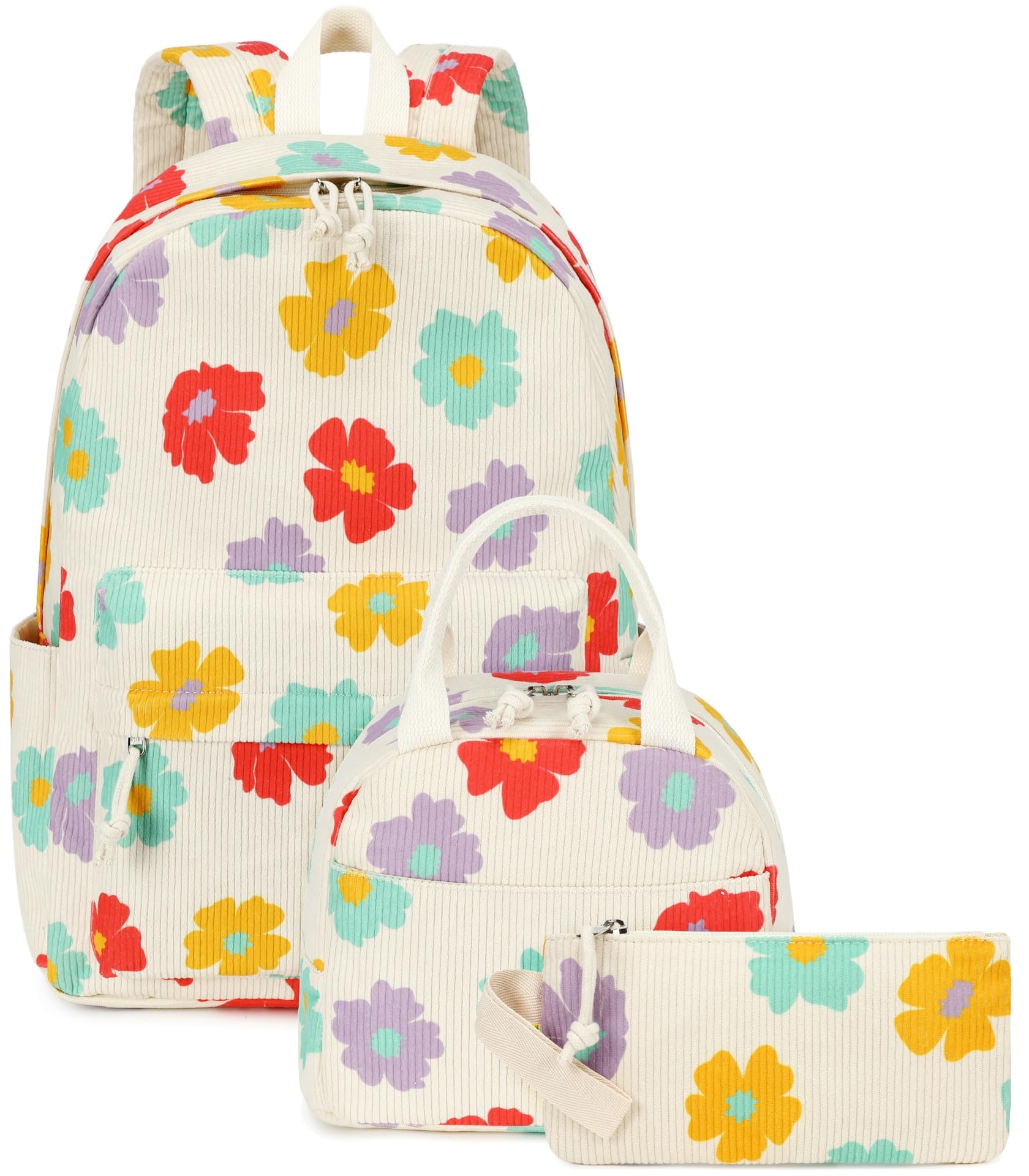 Bluboon School Backpack Set Girls Womens Laptop Bookbag Casual Daypack Fits 15 inch Laptop with Lunch Tote Bag and Pencil Bag