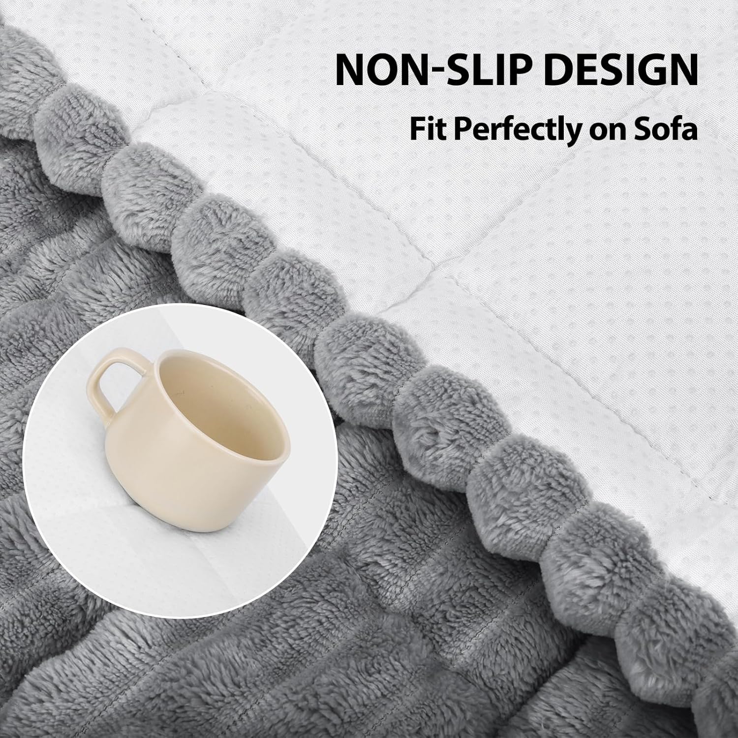 Fixwal Waterproof Dog Couch Cover, Washable Non-Slip Pet Couch Covers for Sofa, Leak-Proof Sofa Protector for Dogs, Pet Friendly Thick Soft Fuzzy Furniture Cover (Light Grey, 27.6" x 70.9")