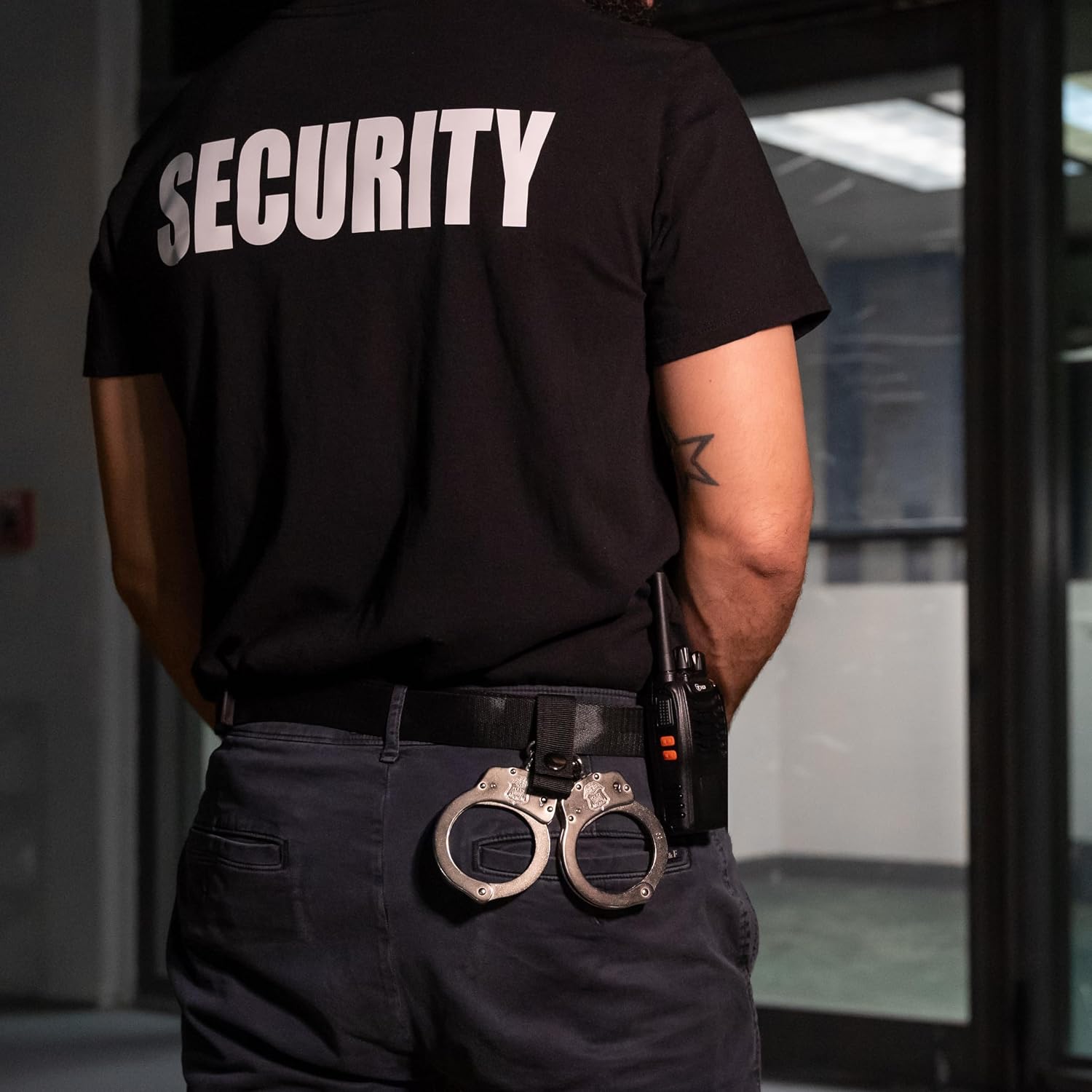 Police Magnum Heavy Duty Steel Handcuffs-Professional Grade Restraints- Double Safety Locks-Security Guard-Law Enforcement Tactical Gear