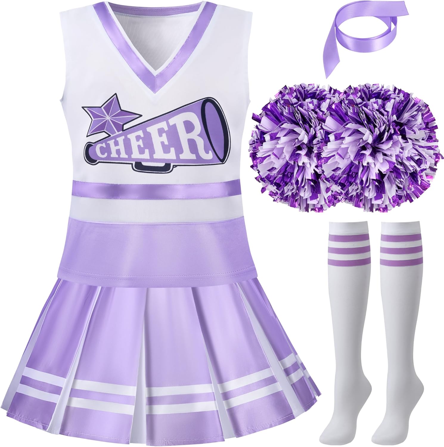 Spooktacular Creations Cheerleader Costume for Girls, Kids Halloween Cheerleader Outfit, Cheer Uniform for Dress Up Parties