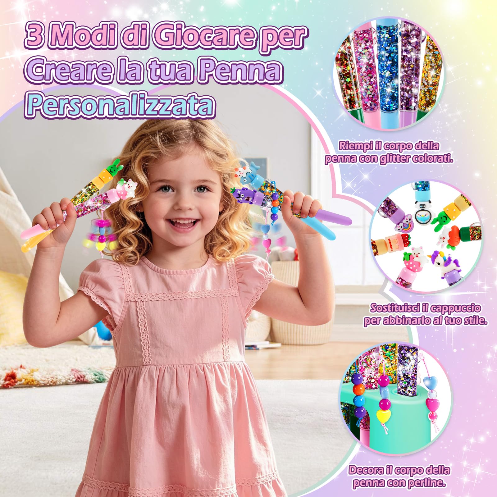 Kazzley 78+ PCS Fabbrica di Penne a Forma di Casa, Arti e Mestieri per Ragazze 6 7 8 9 10 12 anni, Kit di Creazione di Penne Personalizzabili, Giocattoli Regalo per Bambini e Ragazze in Comunione e