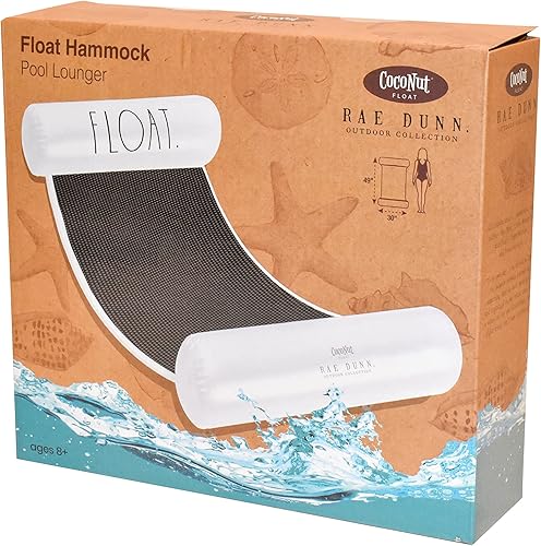 Miniatura 7 de Rae Dunn x CocoNut Float - Flotador de hamaca para adultos, tamaño adulto, inflable, flotador de silla de montar y silla de descanso, versátil para