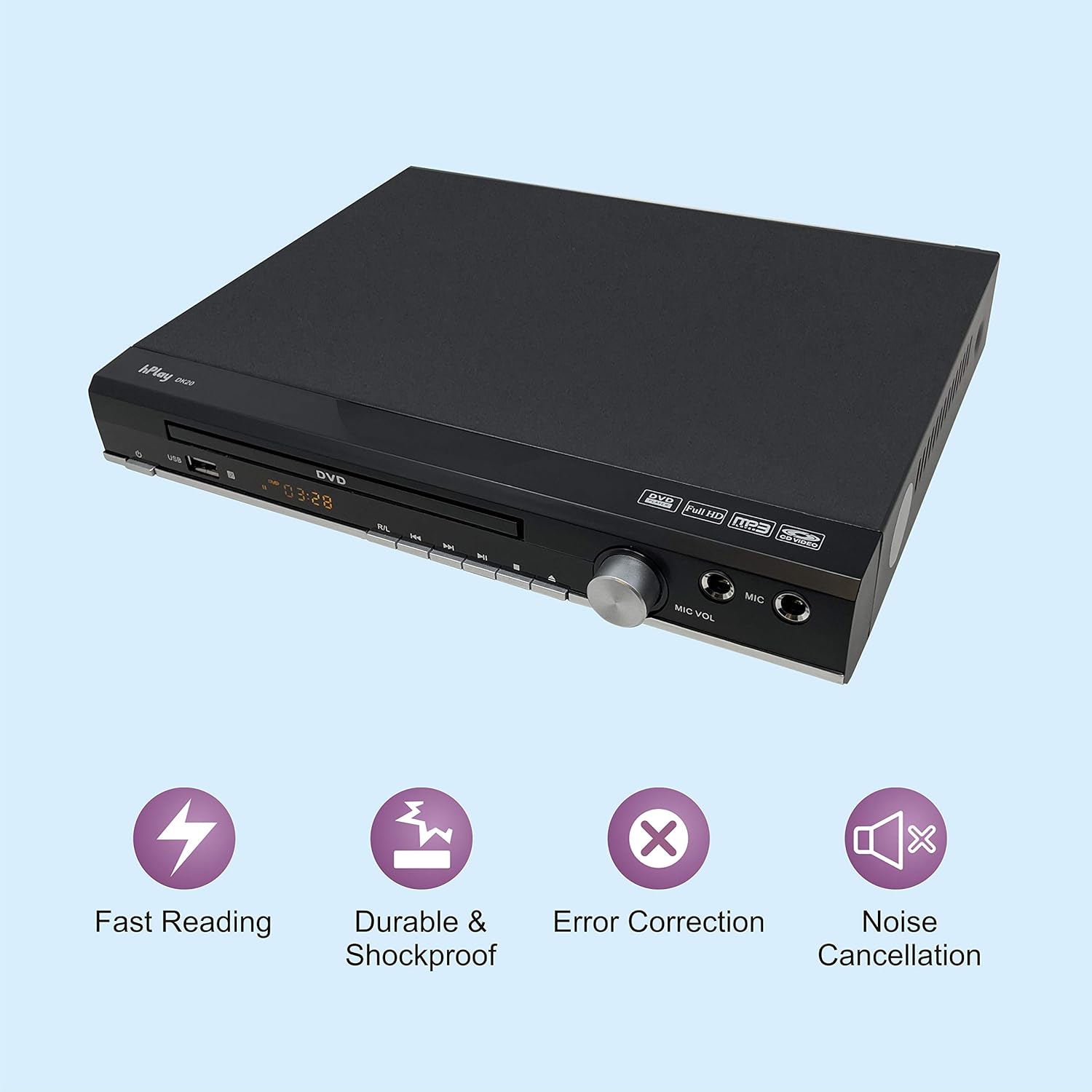 Buy hPlay D20K Upconvert to 1080P DVD, CD Multimedia Player, Region Free, HDMI and RCA Output