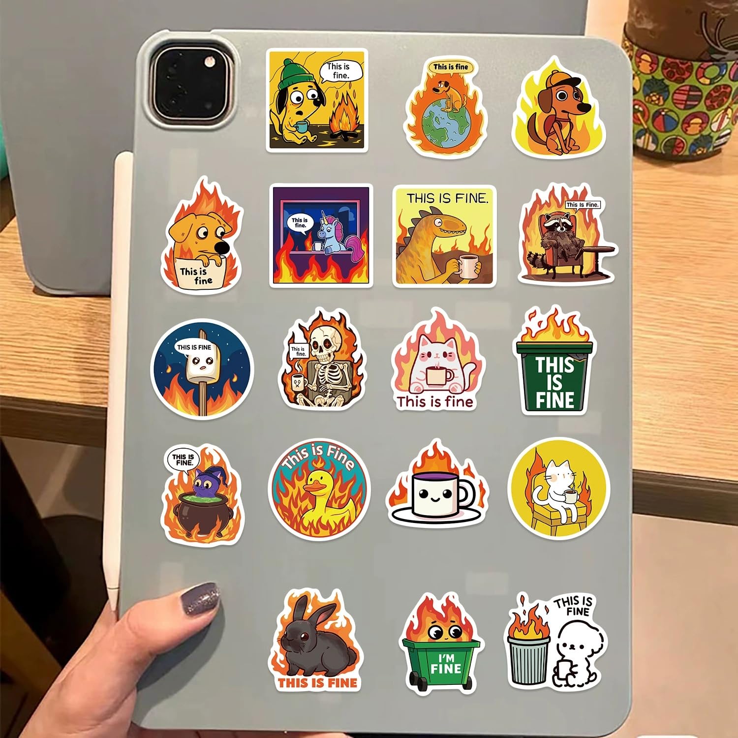 50 Pcs Funny Meme Stickers for Kids Teens Adults Boys Girls Gift,This is Fine Meme Decals Pack for Laptop,Skateboard,Luggage,Car,Bike,Cup,Computer,Water Bottle Decor,Vinyl Waterproof Stickers - Image 2