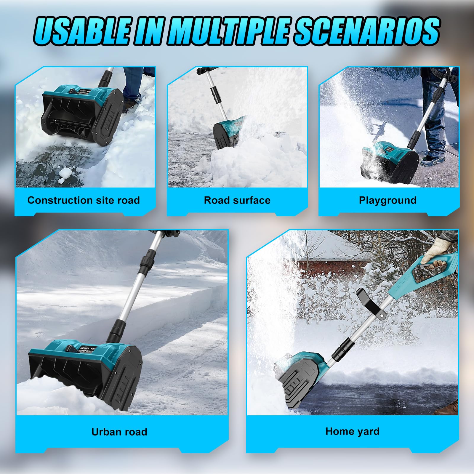 akumulatorowa odśnieżarka do baterii Makita 18V, zasięg wyrzutu 8m, szerokość robocza 28cm, elektryczna łopatka odśnieżająca, szczotka odśnieżająca, odśnieżarka z uchwytem o wysokości