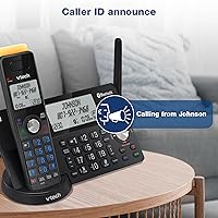 Vista 7 de VTech IS8128-31 Teléfono inalámbrico DECT 6.0 de 3 teléfonos de alcance súper largo para el hogar con contestador automático, rango de 2300 pies