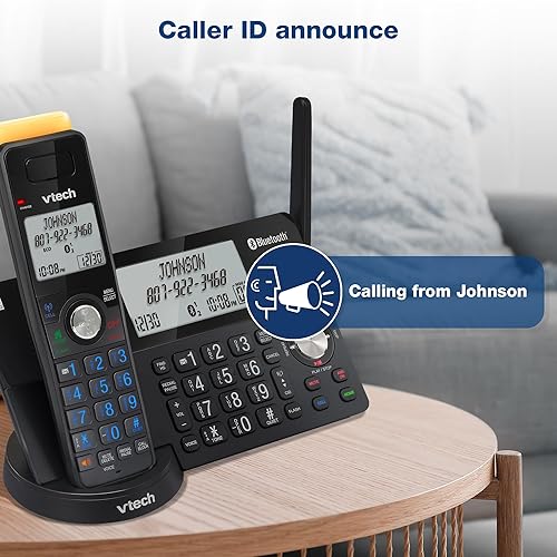Miniatura 7 de VTech IS8128-31 Teléfono inalámbrico DECT 6.0 de 3 teléfonos de alcance súper largo para el hogar con contestador automático, rango de 2300 pies,
