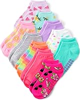 The Children's Place Baby Girls' 10-Pack Ankle Socks with Heart Prints, No-Slip Grips & Fun Designs