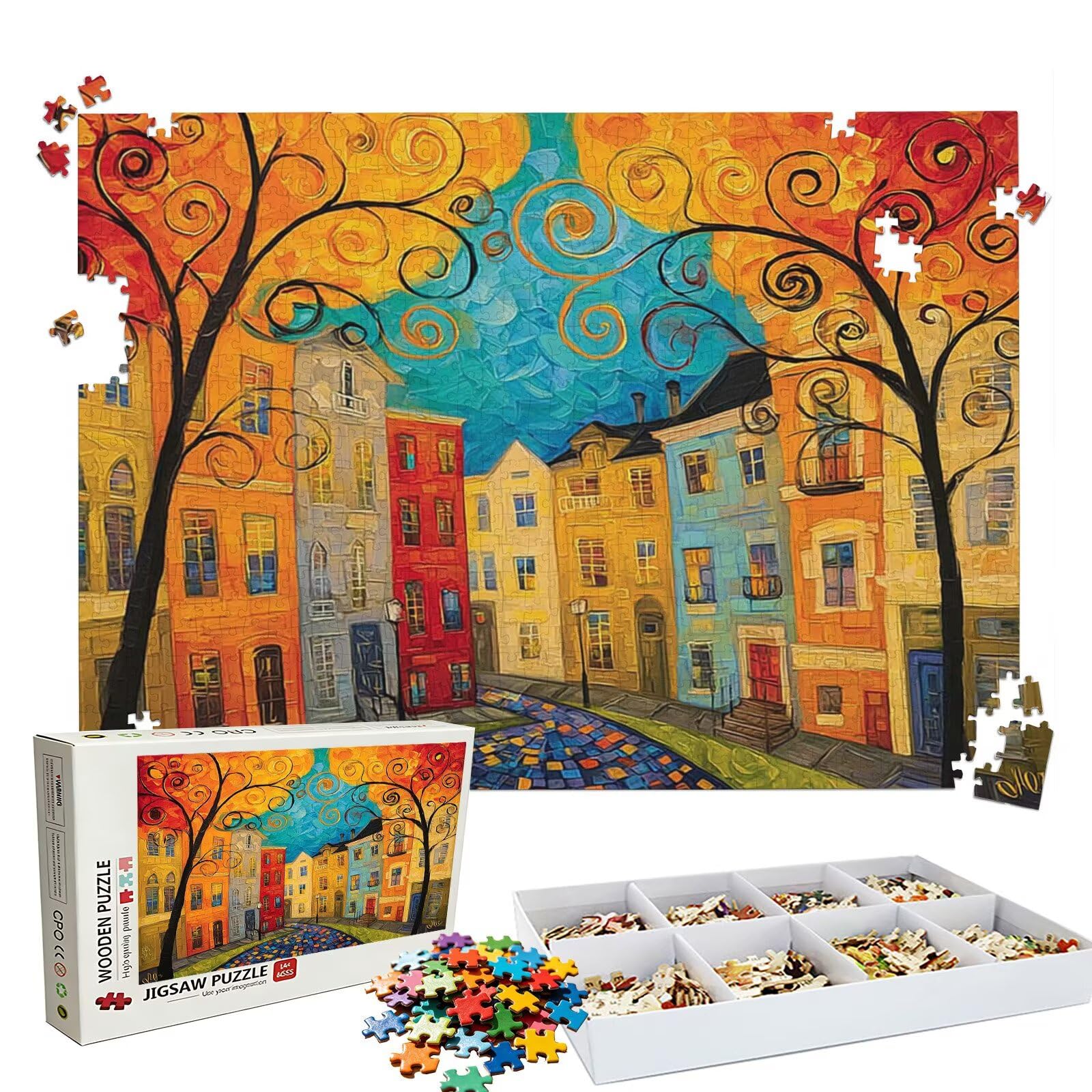 Puzzle astratto Casa(4), Puzzle Adulti 3000 pezzi, Puzzles Legno con Squisita Scatola di Imballaggio, Rompicapo per Esperti con Incastro Perfetto, Stampa Alta Definizione, Regalo per Adulti W3H-628