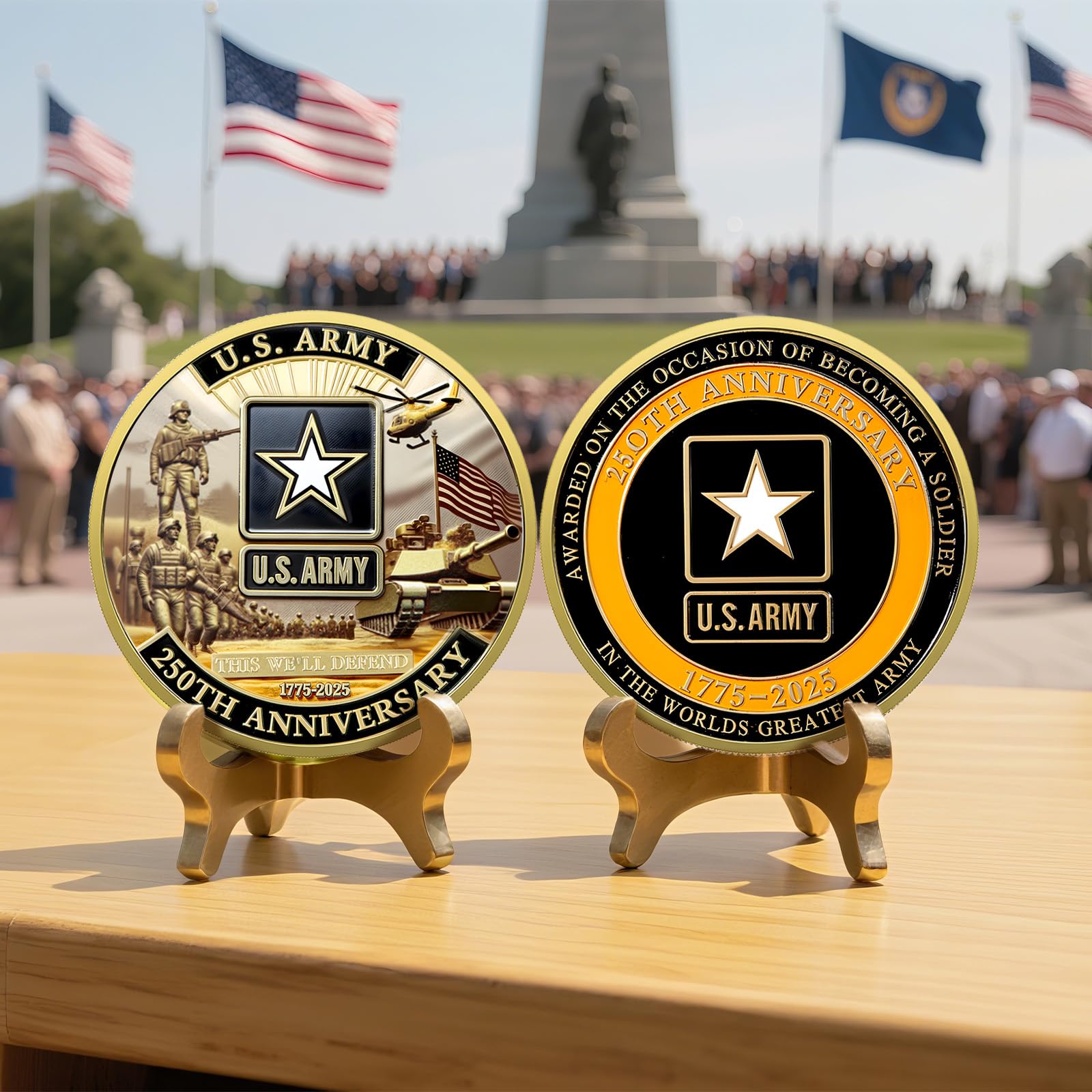 Amazon.com: 升級軍隊250 週年硬幣,美國陸軍挑戰硬幣- 1.77 英吋(約1.77 公分)海軍陸軍挑戰硬幣,耐用鋅合金-  退伍軍禮品和軍事收藏品: 玩具和遊戲
