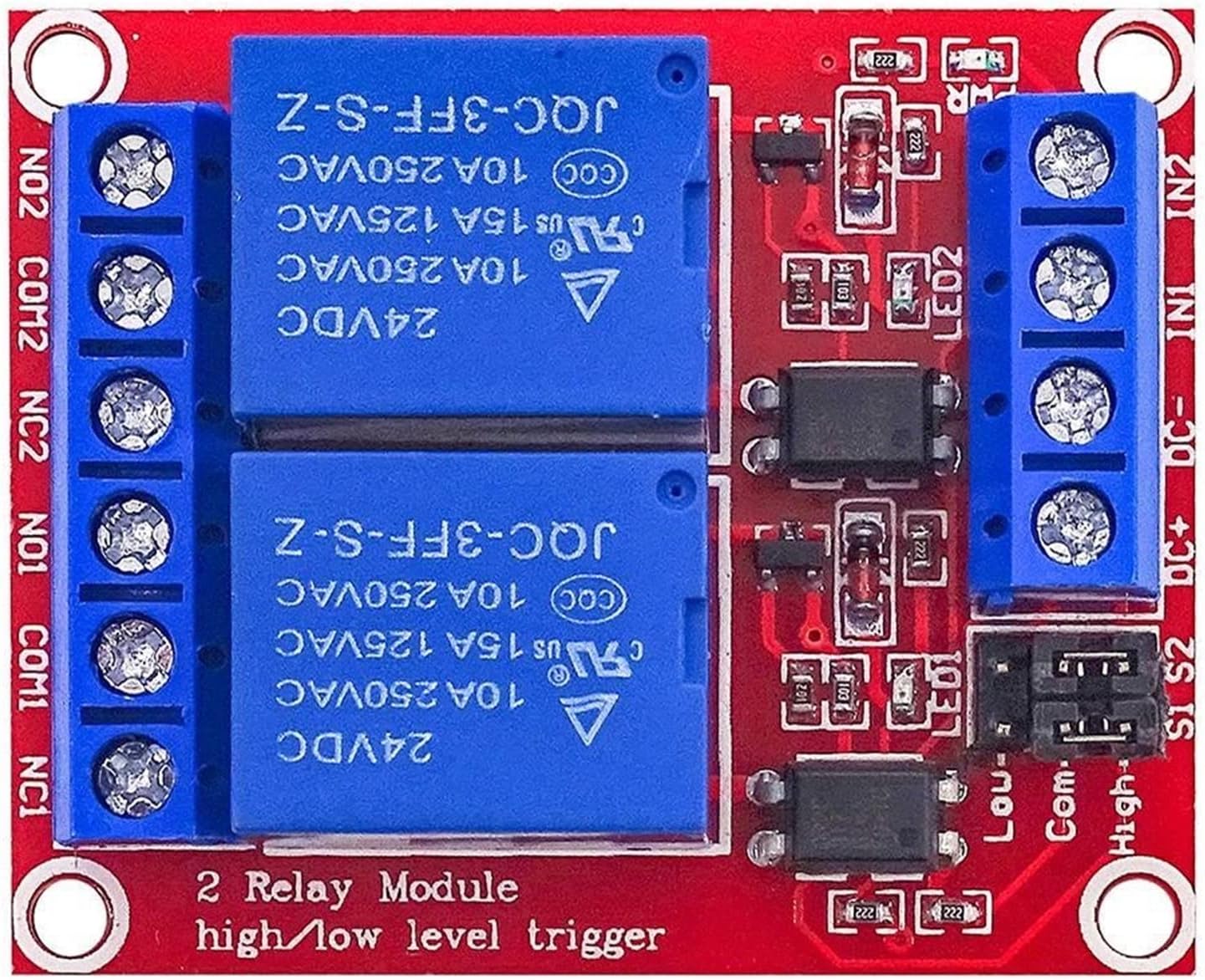 2 Channel 5V/12v/24v Relay Module with Optical Coupling Isolation Support high and Low Level Trigger Two-Way(12v)