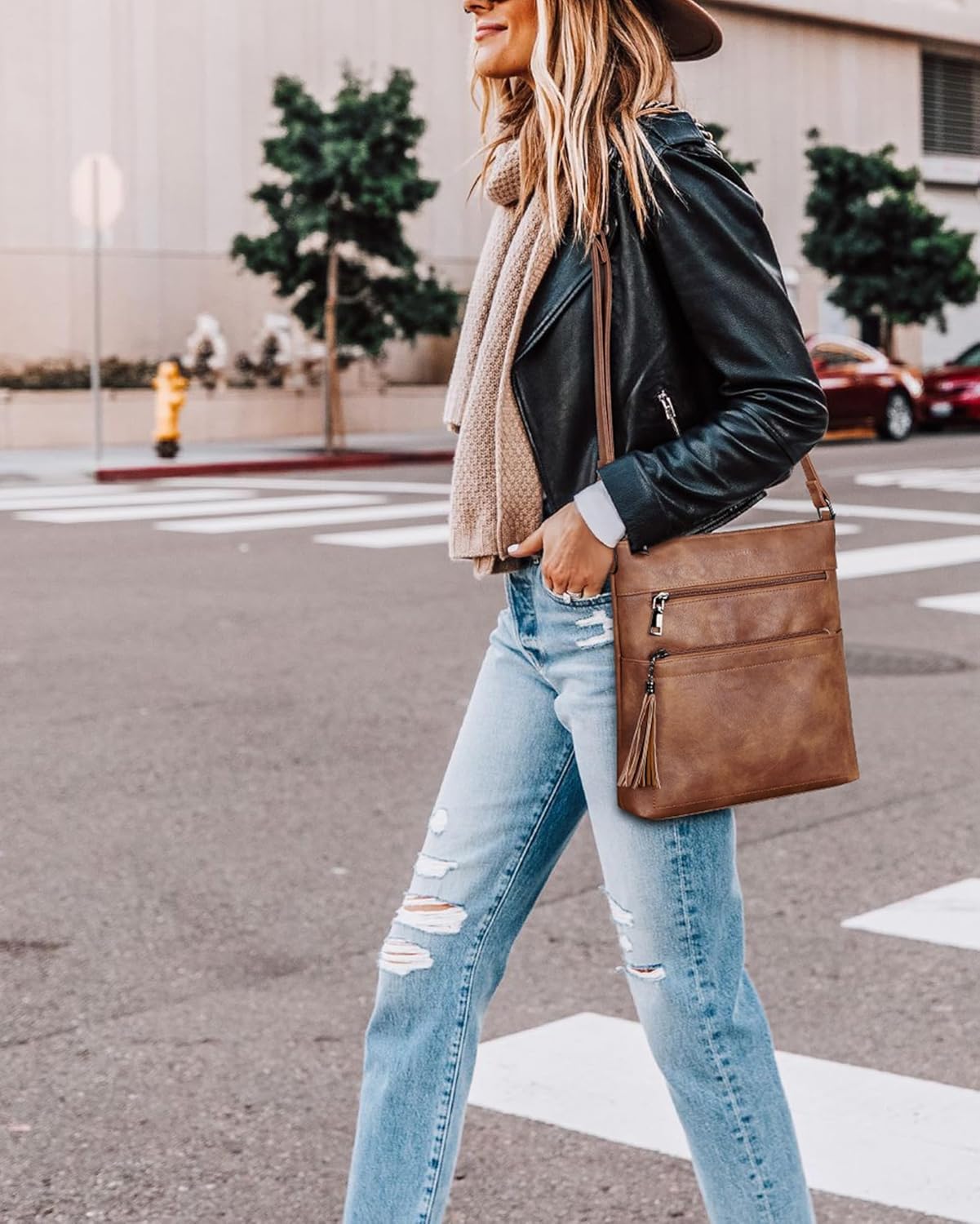 MASINTOR Crossbody Purses for Women, Multi Pocket Casual Crossbody Bag, Adjustable Strap Shoulder Bag with Tassel - Image 2