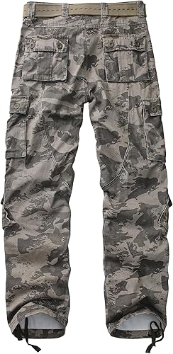 Miniatura 2 de AKARMY - Pantalones cargo informales para hombre, pantalones militares de camuflaje, pantalones de combate y trabajo con 8 bolsillos (sin cinturón)