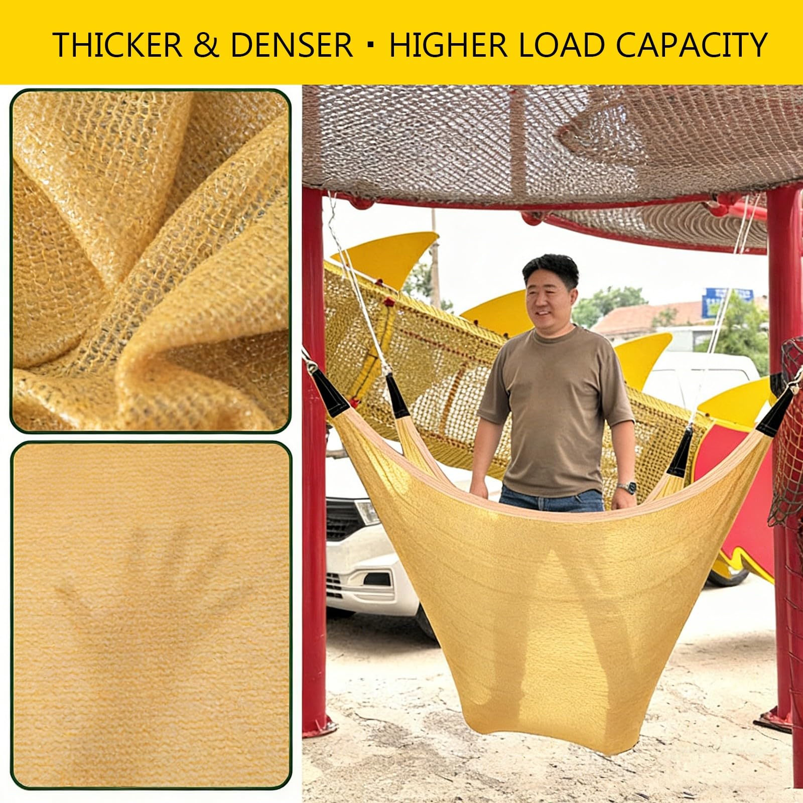Generico Tenda Parasole, Protezione UV al 90%, Tessuto Traspirante con Occhielli e Corda, Tenda da Giardino per Esterni, Cortile, terrazza, Prato, Patio, Piscina, Beige, 4x6 m