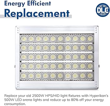 Hyperikon Pro LED Stadium Light, 500W Outdoor Arena Flood