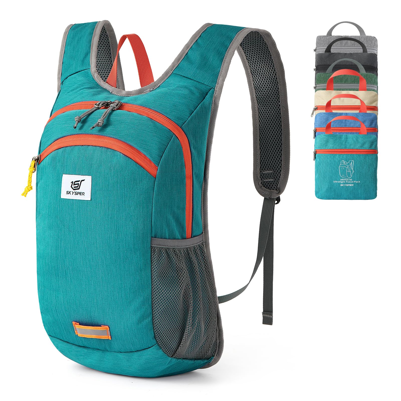 SKYSPER Faltbarer Rucksack 10L Klein Ultraleicht Tagesrucksäcke Wanderrucksack Reisenrucksack Trekkingrucksack Daypack für Wandern Reisen