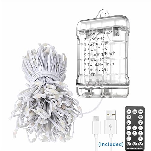 Miniatura 2 de Guirnalda de luces LED de 2 piezas, 2 unidades, 78 pies, 240 luces LED alimentadas por USB con temporizador remoto, multifunción, decoración de