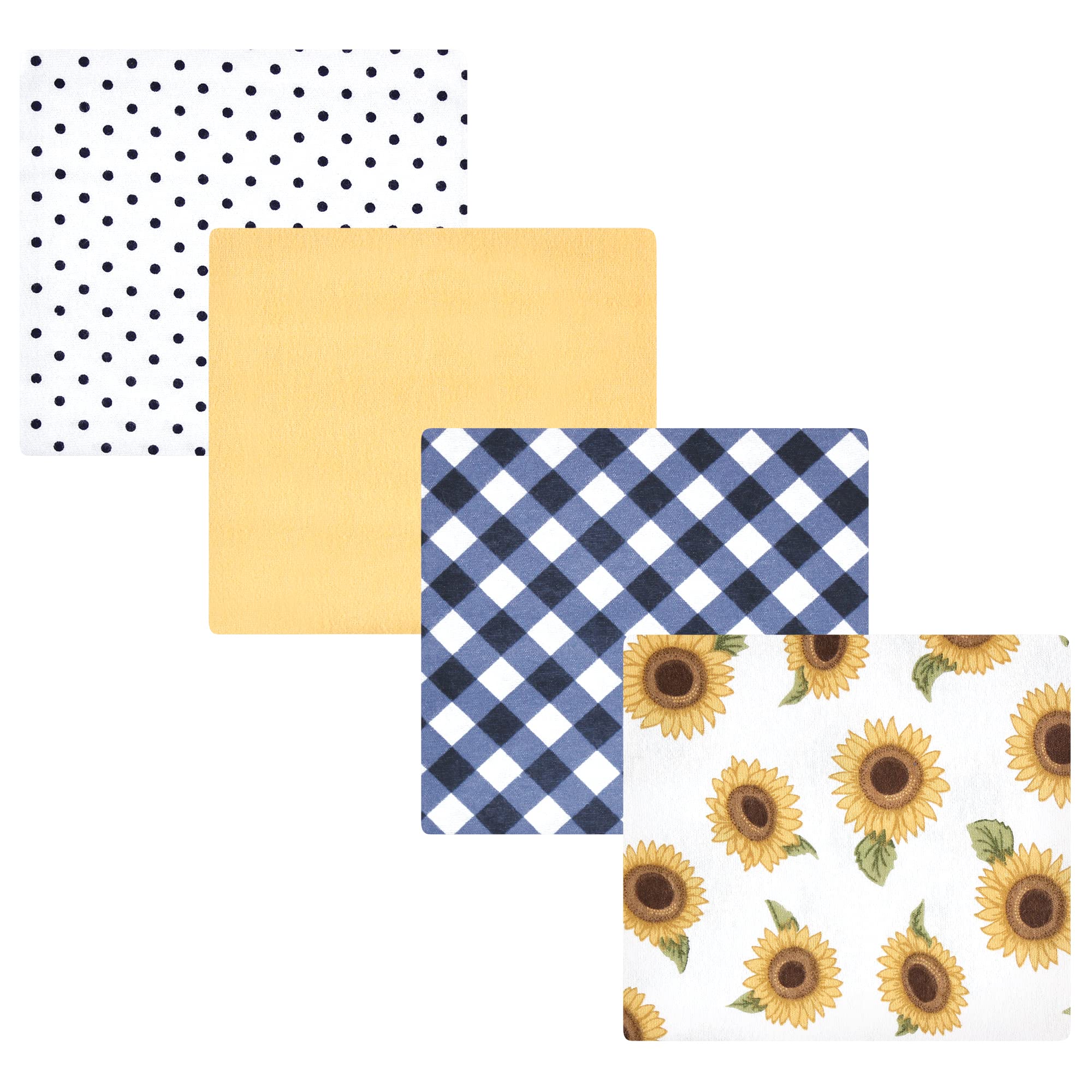 Hudson Baby Unisex Baby Cotton Flannel Receiving Blankets, Sunflower, One Size